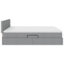 vidaXL Bett mit LED-Lichtleisten Hellgrau 200 x 200 cm Stoff 3371591_13