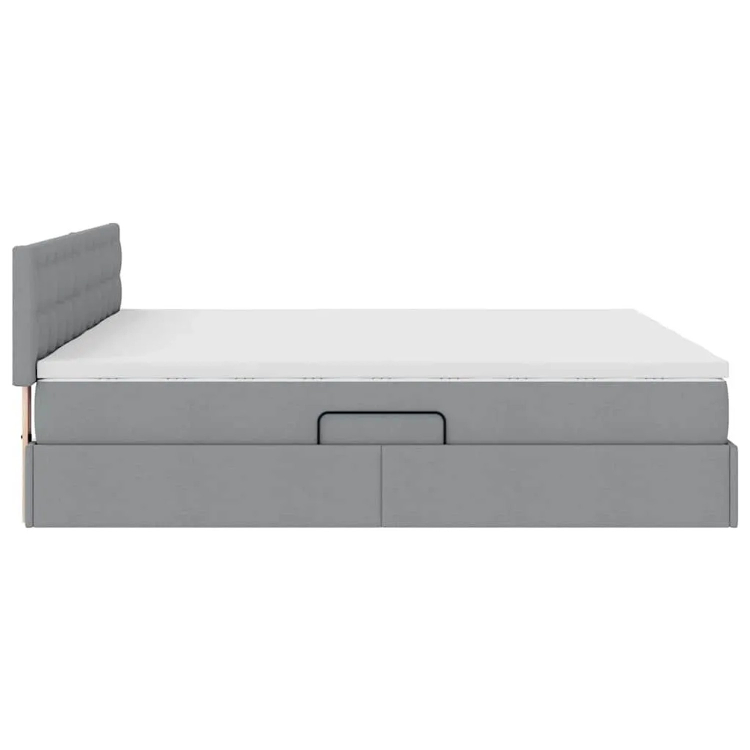 vidaXL Bett mit LED-Lichtleisten Hellgrau 200 x 200 cm Stoff 3371591_13