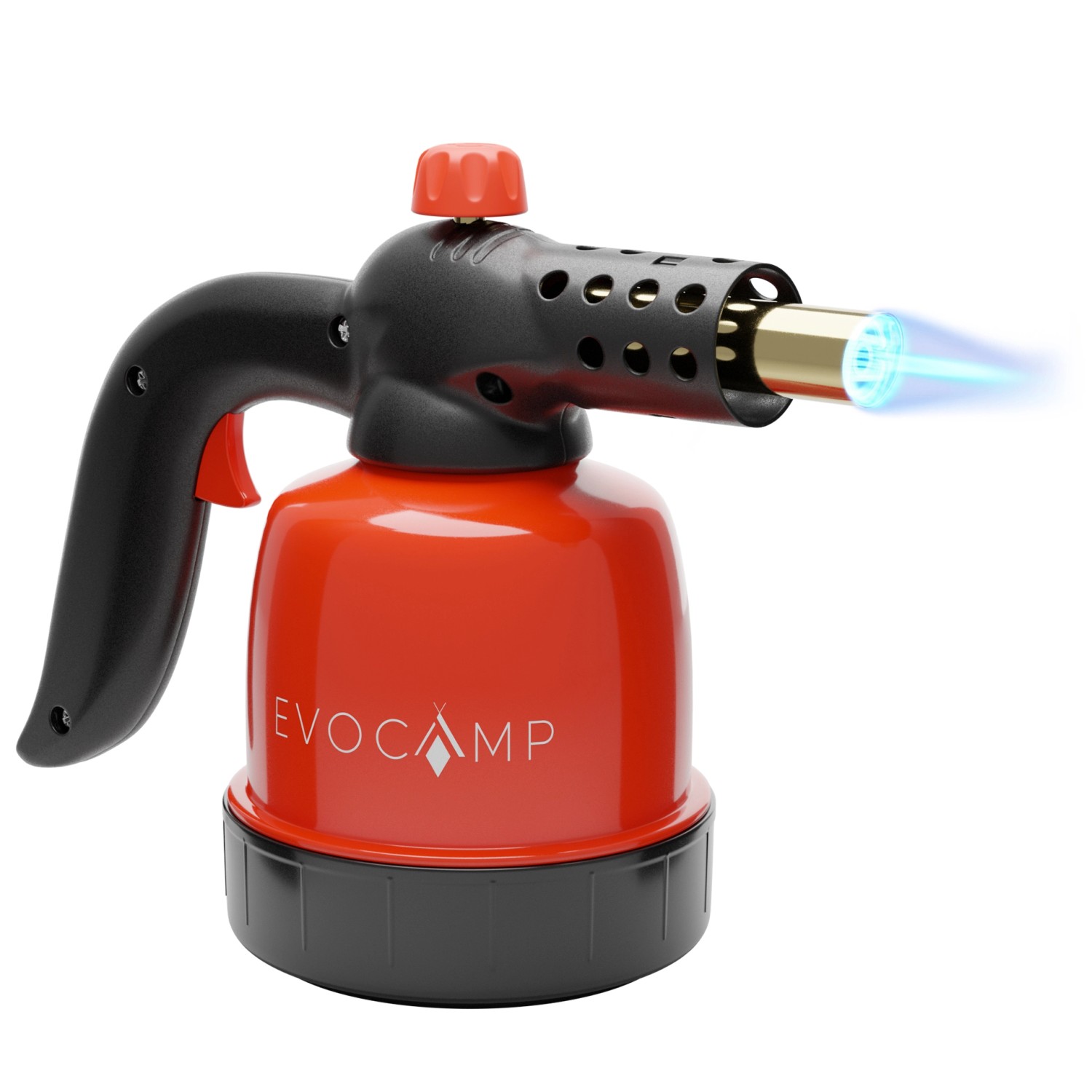 EVOCAMP Gasbrenner 1,3kW mit Piezozündung 1300°C Flamme Kompatibel mit 190g Gaskartuschen