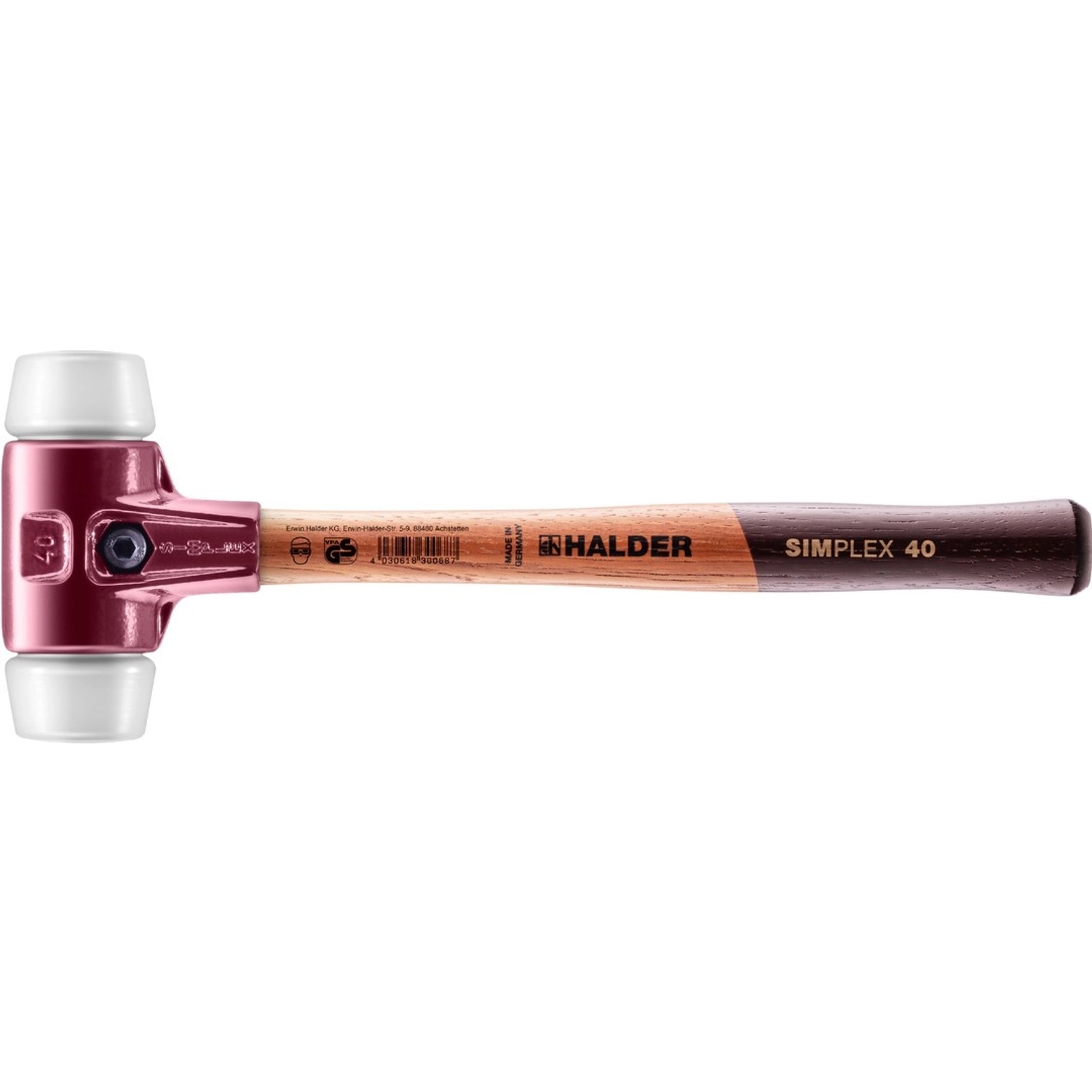 Halder Simplex Schonhammer Ø 40 mm Superplastik mit Tempergussgehäuse günstig online kaufen