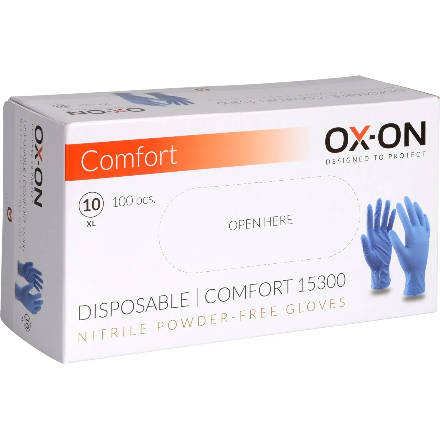 OX-ON Einweghandschuhe Comfort 15300, blau, Gr. 07, puderfrei, Nitril, Box