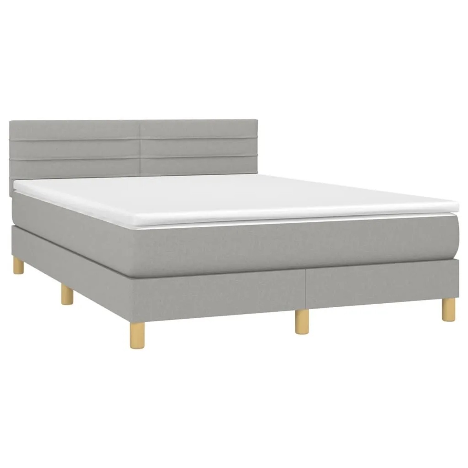 vidaXL Boxspringbett mit Matratze Hellgrau 140x190 cm Stoff 3140689 günstig online kaufen