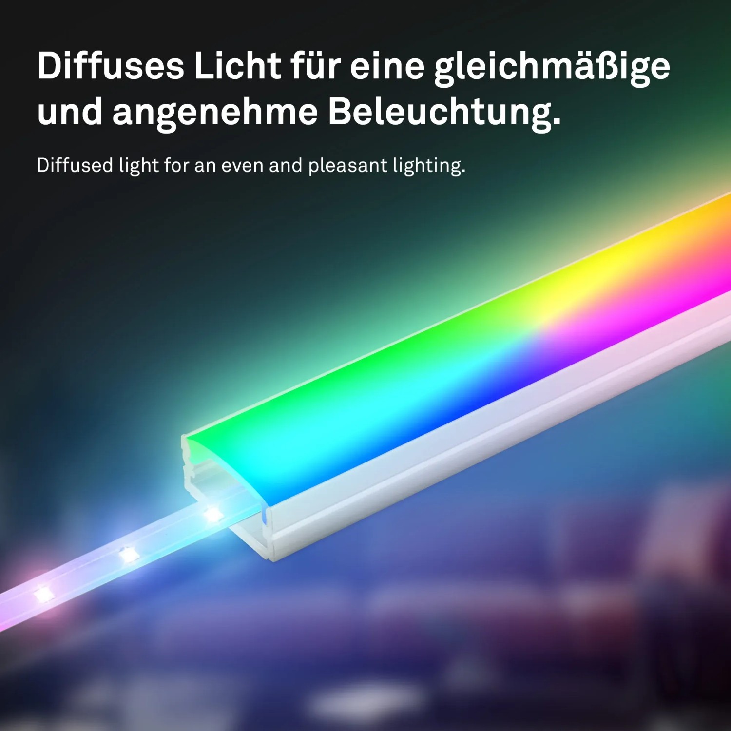 Briloner LED-Band Erweiterung mit RGB/W-Funktion im Profil für indirekte Beleuchtung.