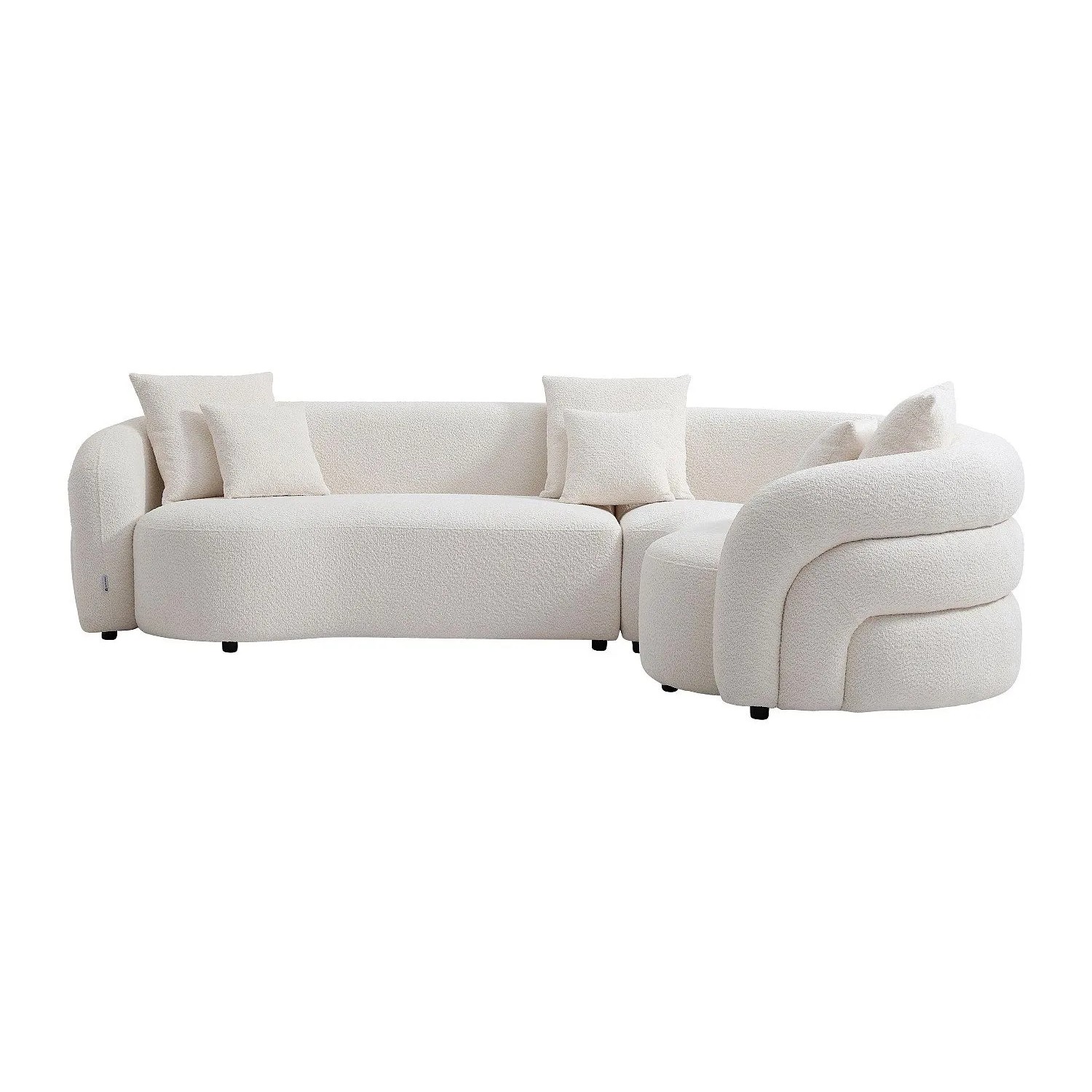 Vente-unique Sofa Ohne Schlafmöglichkeit Lapiota Weiß 290 cm