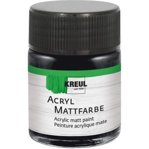 Kreul Acrylfarbe Matt Schwarz, 50 ml Flasche. Ideal zum Basteln und für Künstlerbedarf.