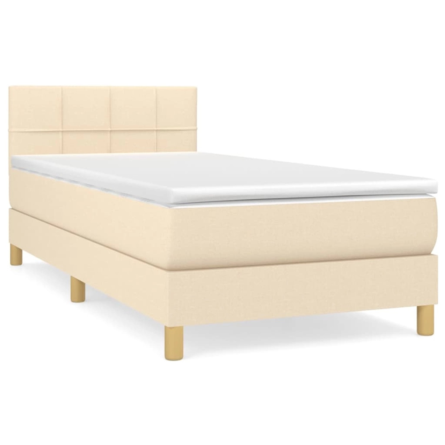 vidaXL Boxspringbett mit Matratze Creme 100x200 cm Stoff 3140598 günstig online kaufen