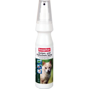 Beaphar Zecken- und Flohschutz Spray für Katzen, 150ml Flasche mit Sprühkopf.
