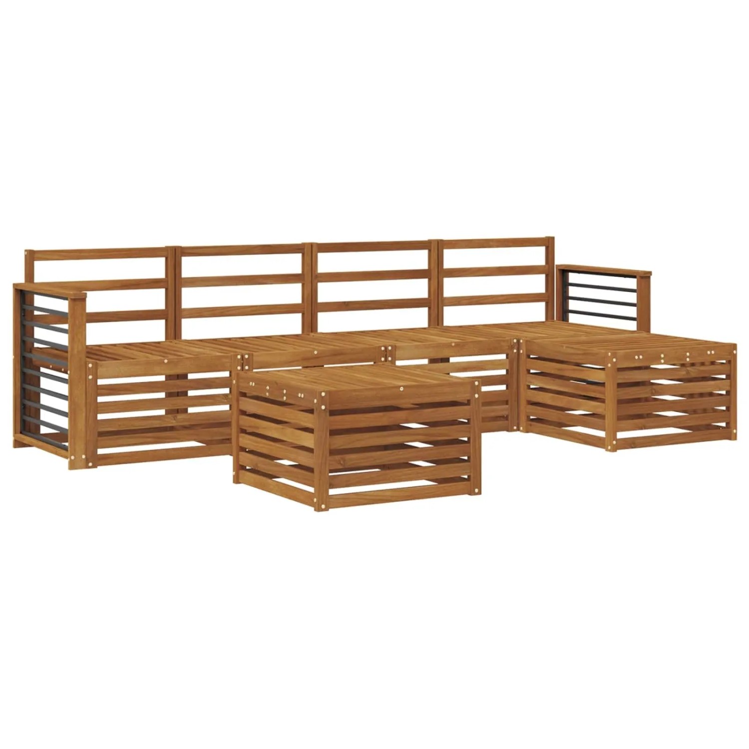 vidaXL Sofagarnituren 6 Tlg Natur Massivholz Akazie 3374699