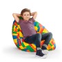 Bunter Sitting Point Sitzsack Bricks, 120 l, mit Kind. Bequemer Sitzsack für Kinderzimmer.
