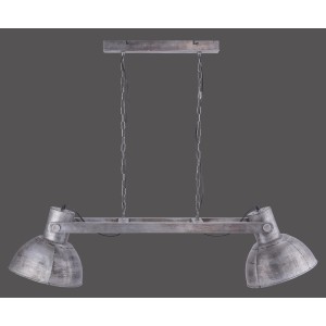 2-flammige Pendelleuchte Samia im Industrial-Look aus Eisen, Leuchtenköpfe schwenkbar.