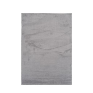 Vercai Rugs Easy Shag Teppich, silberfarben, 120x160 cm. Weicher Hochflor aus Polyester für Wohnzimmer.