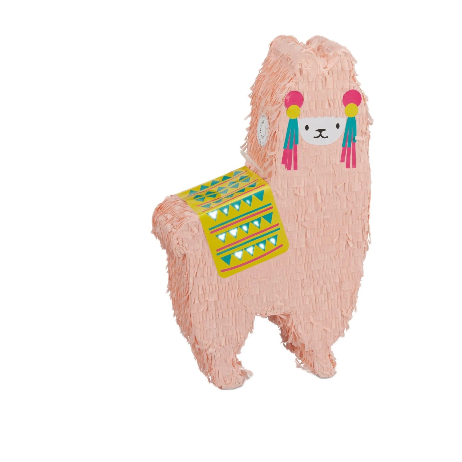 Relaxdays Lama Pinata Papier Lachsfarben Mit Haken Zum Befüllen 50 cm x 30 cm x 12 cm 200 g