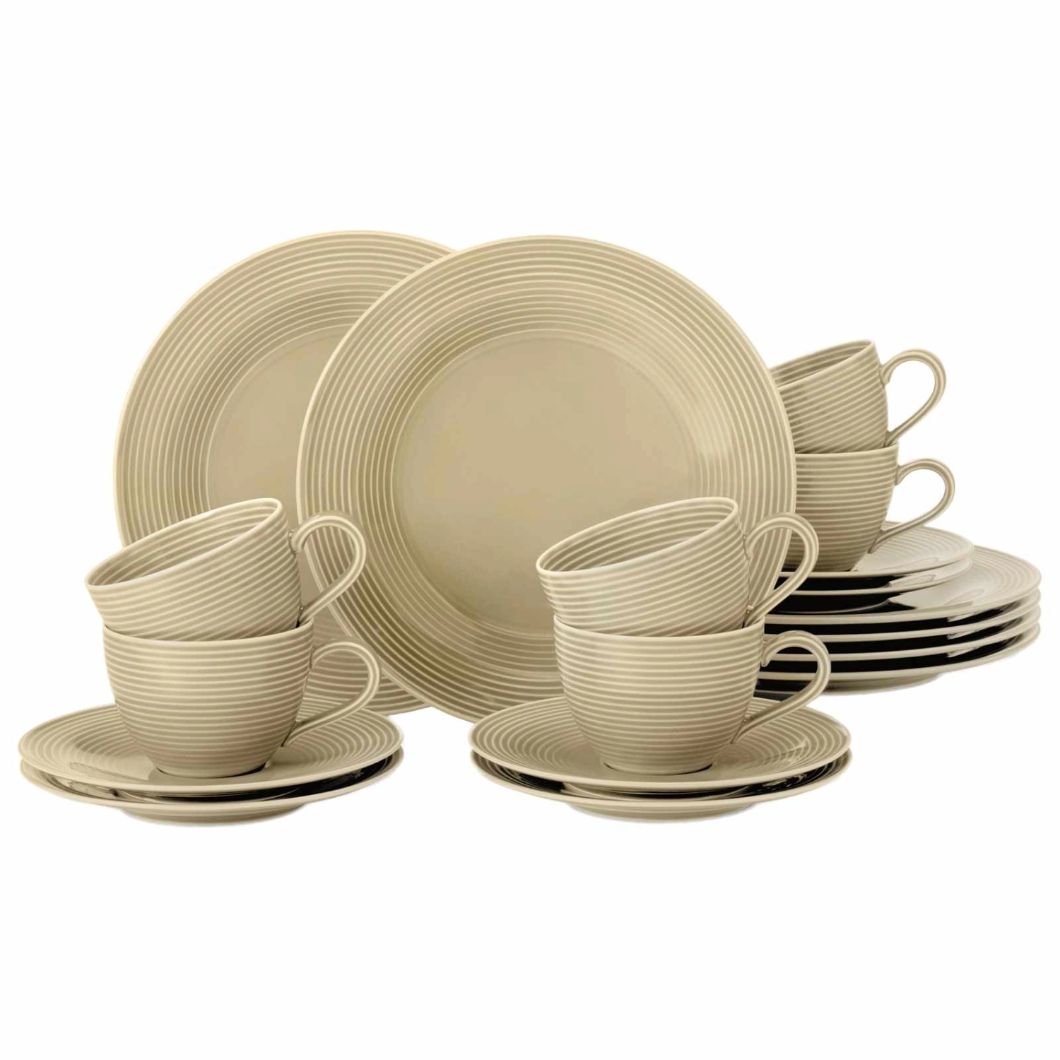 Seltmann Weiden Beat Coor Glaze Kaffeeservice 18-teilig Sandbeige