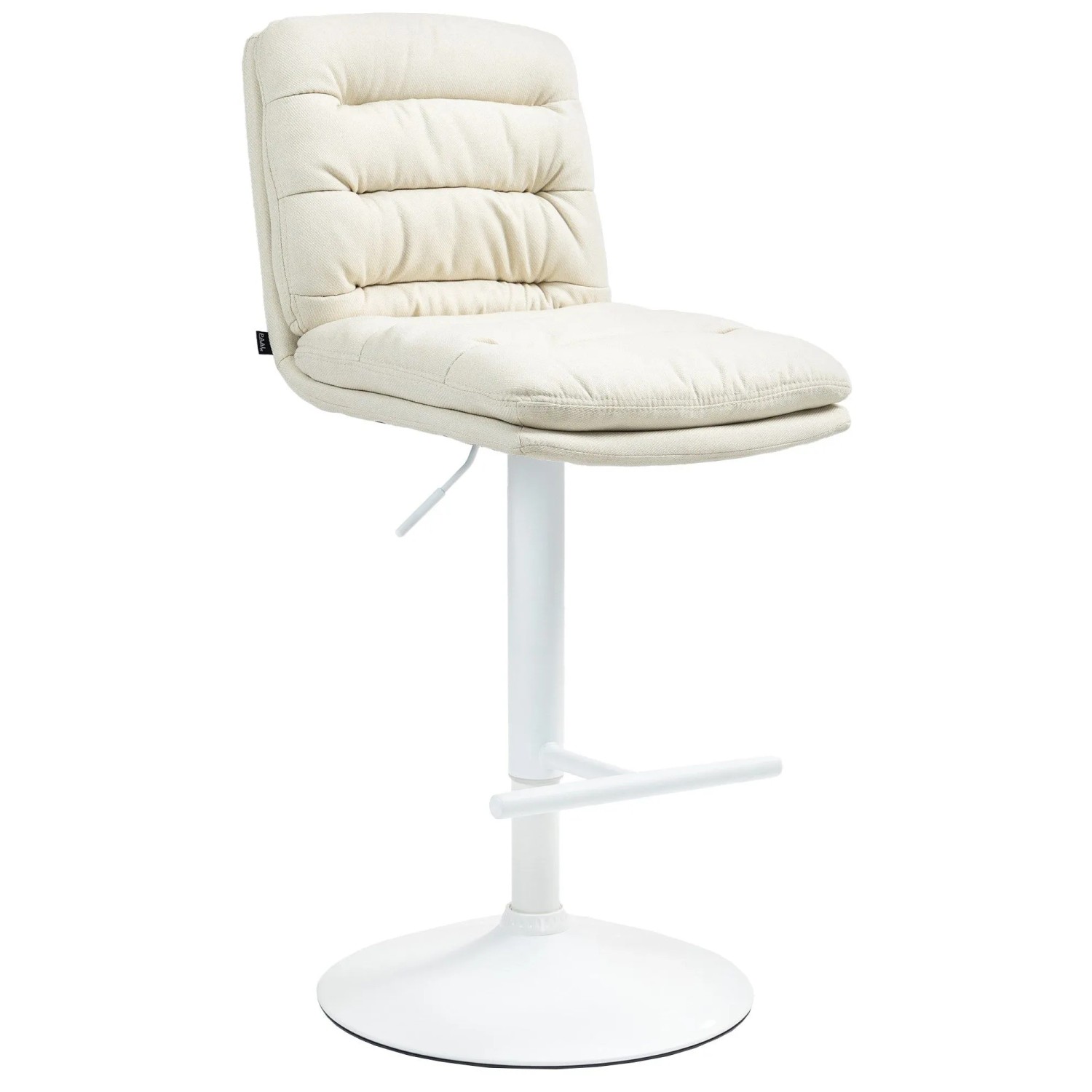 DELUKE Barhocker TURIN Creme Stoff Weiß Barstuhl Mit Lehne Tresenhocker Tresenstuhl