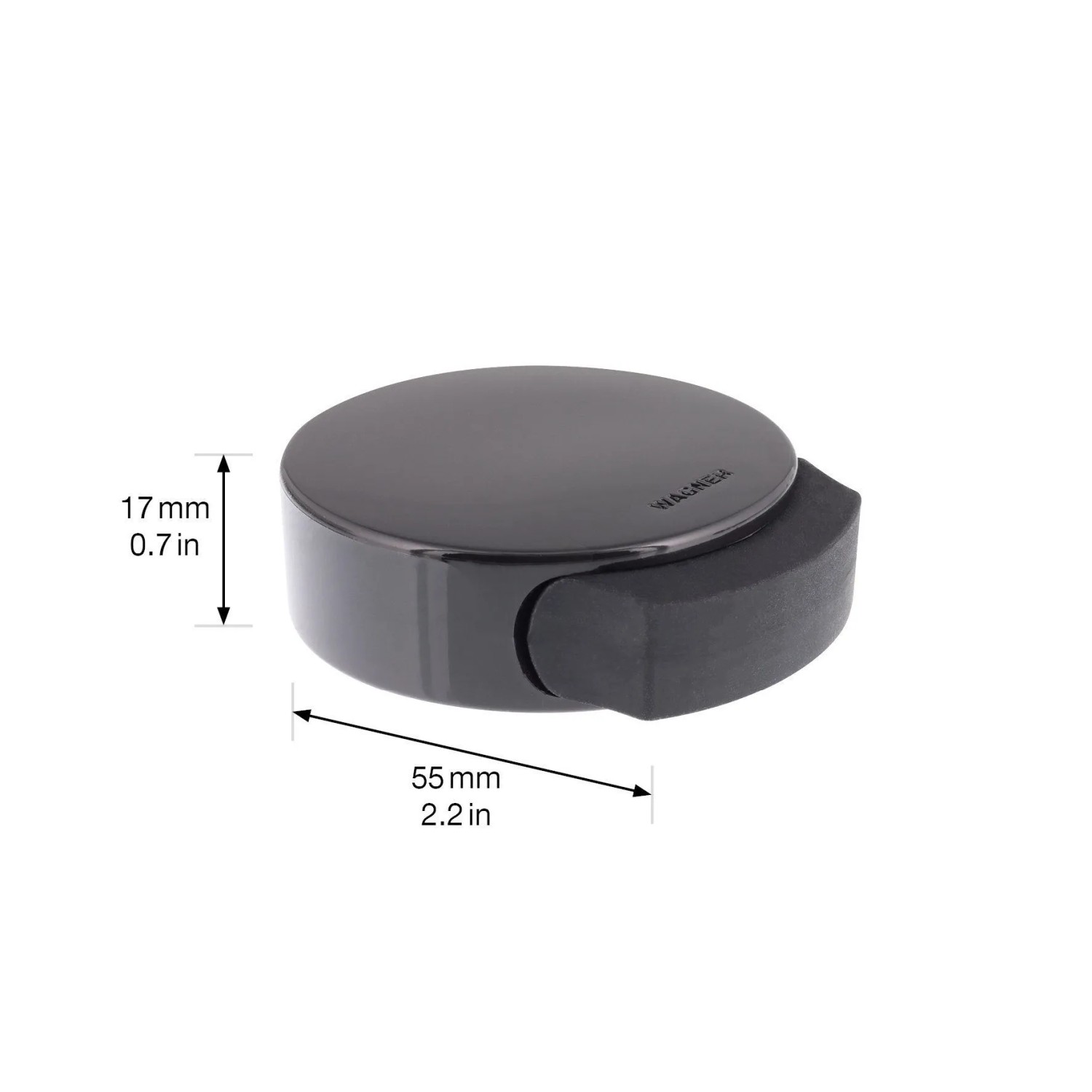 Wagner Bodentürstopper Kleben Black Deluxe, schwarz, Ø 50 mm, selbstklebend.