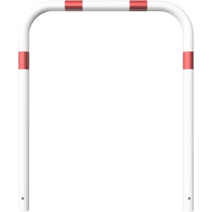 Schake Rohrbügel, 1000x1200mm, Weiß-Rot, zum Einbetonieren. Baugerät zur Absicherung von Bereichen.