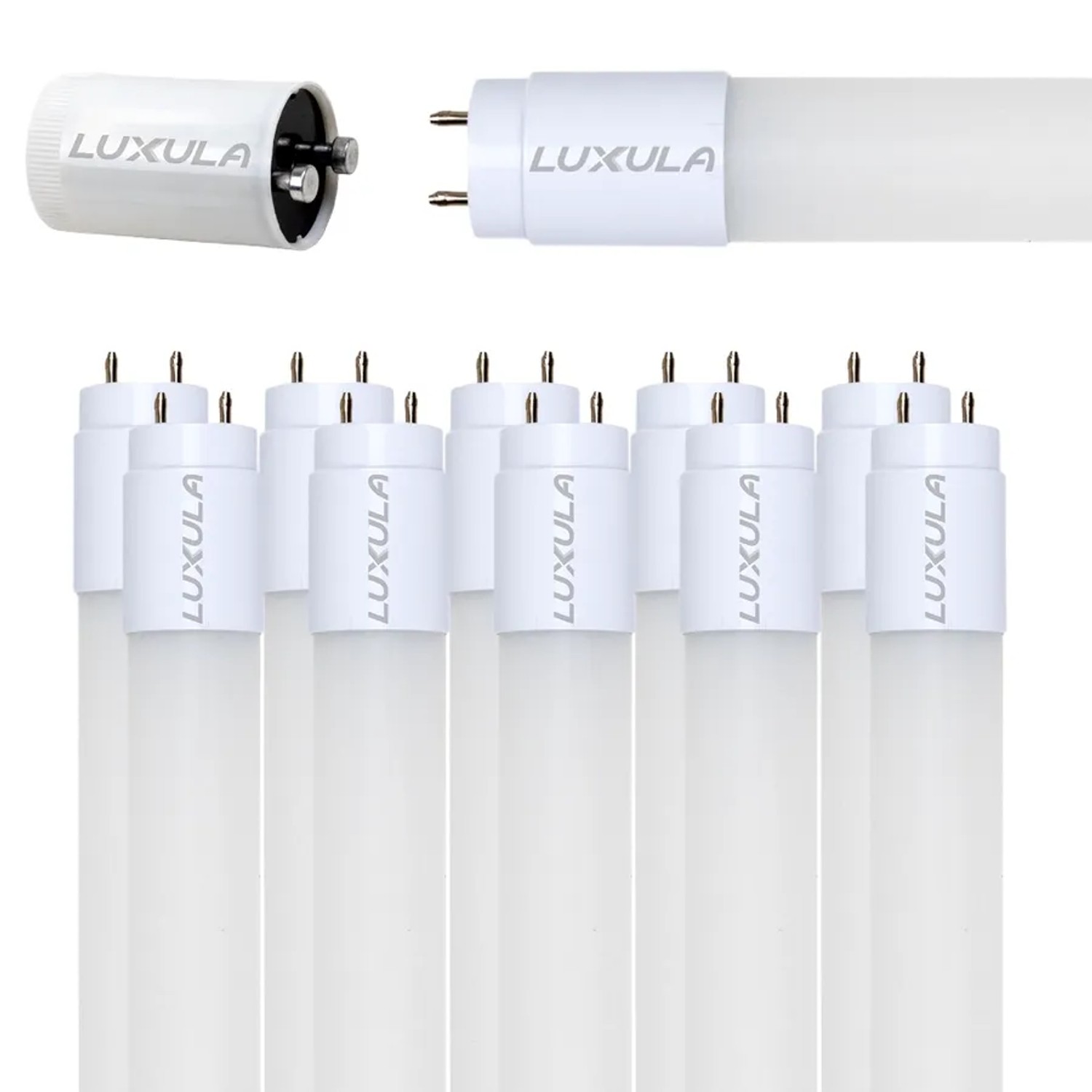 LUXULA 10er-Set LED Röhre T8 22W 6000K Kaltweiß 150cm G13 Fassung Inklusive Starter Überbrückung Robuster Nanokunststoff
