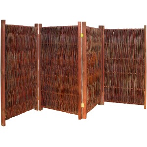 Noor Weiden Paravent, 120x240 cm, ideal als Sicht- und Windschutz für Garten und Terrasse.
