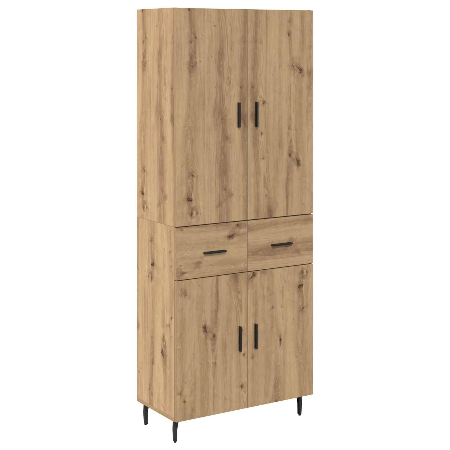 vidaXL Highboard 2-Tlg Artisan-Eiche Engineered Wood und Glas 3415977 günstig online kaufen
