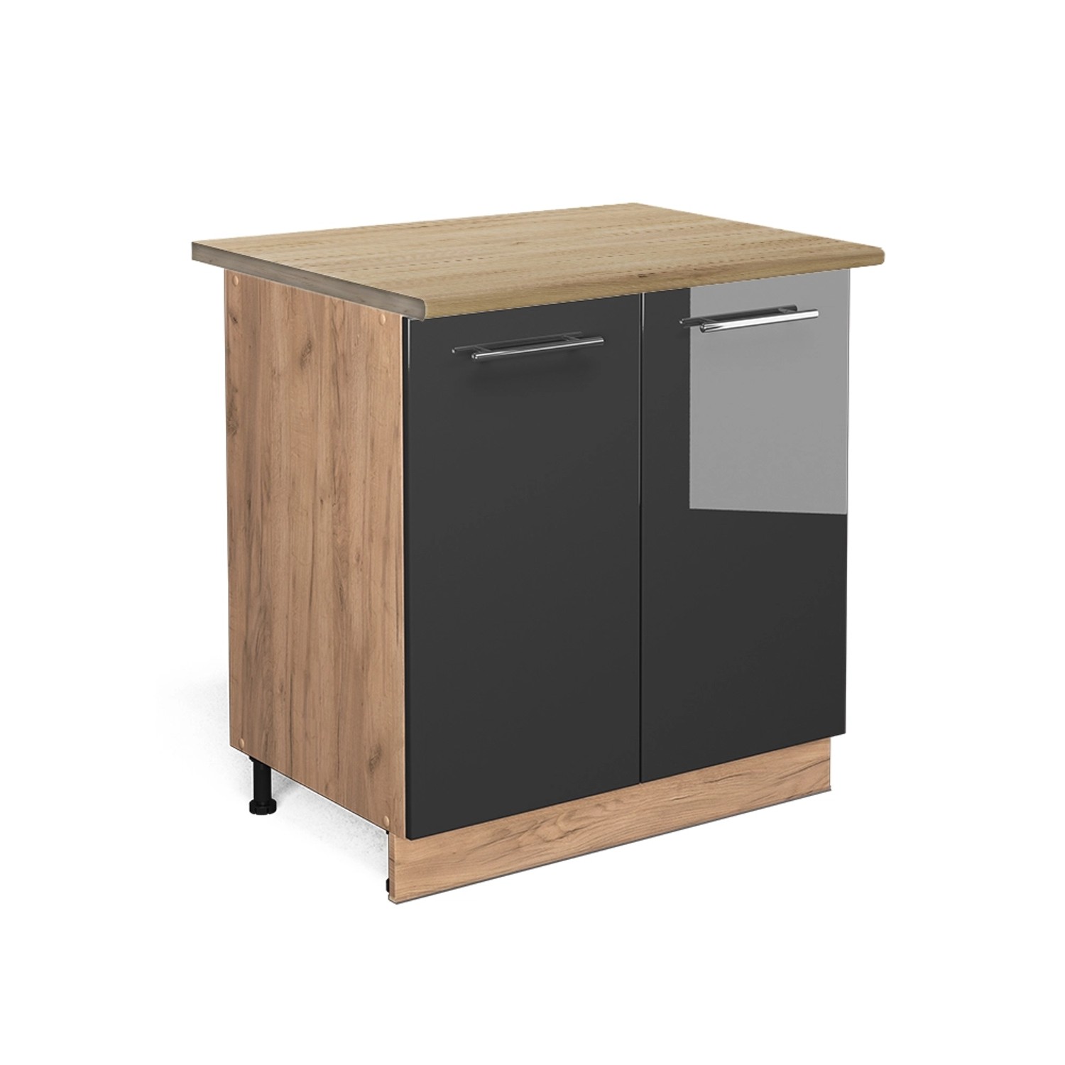 Vicco Spülenunterschrank Fame-Line Anthrazit Hochglanz/Goldkraft Eiche 80 c günstig online kaufen