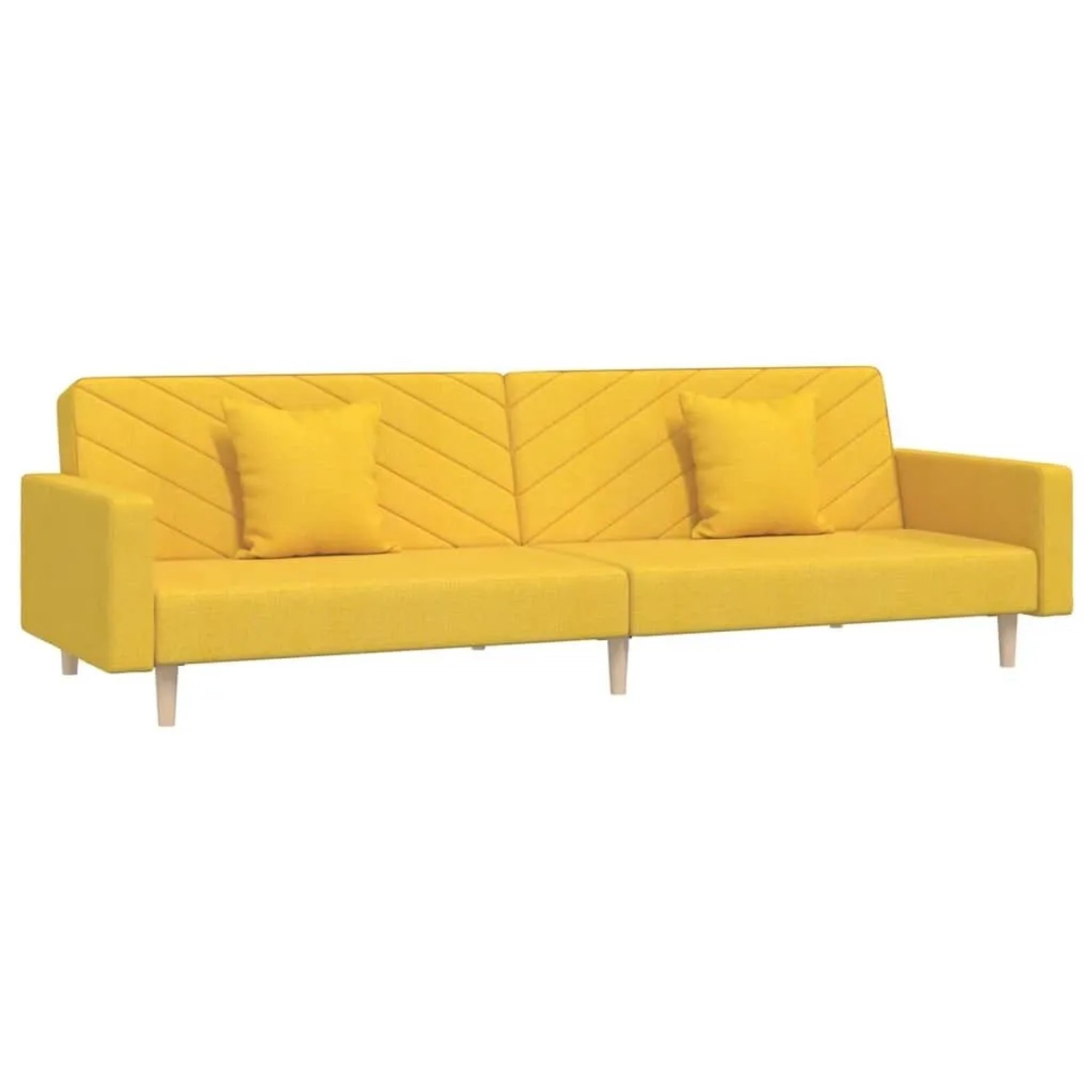 vidaXL Schlafsofa 2-Sitzer mit 2 Kissen Gelb Stoff 375906 günstig online kaufen