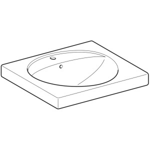 Geberit Preciosa Waschbecken, 60 cm, mit Hahnloch und Überlauf, für moderne Badezimmer.
