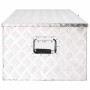 DELUKE Aluminiumbox Mit Deckel Abschließbar Alubox Deichselbox Alu Anhängerbox Werkzeugkiste Transportbox Metallkiste 100x55x37cm Silber_4