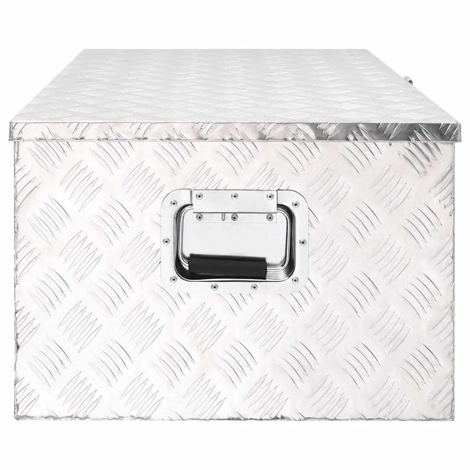 DELUKE Aluminiumbox Mit Deckel Abschließbar Alubox Deichselbox Alu Anhängerbox Werkzeugkiste Transportbox Metallkiste 100x55x37cm Silber_4