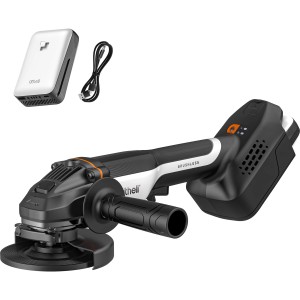 Litheli Akku-Winkelschleifer EPT040016 mit Akku und Powerbank. Kompakte Schleifmaschine für Heimwerker.