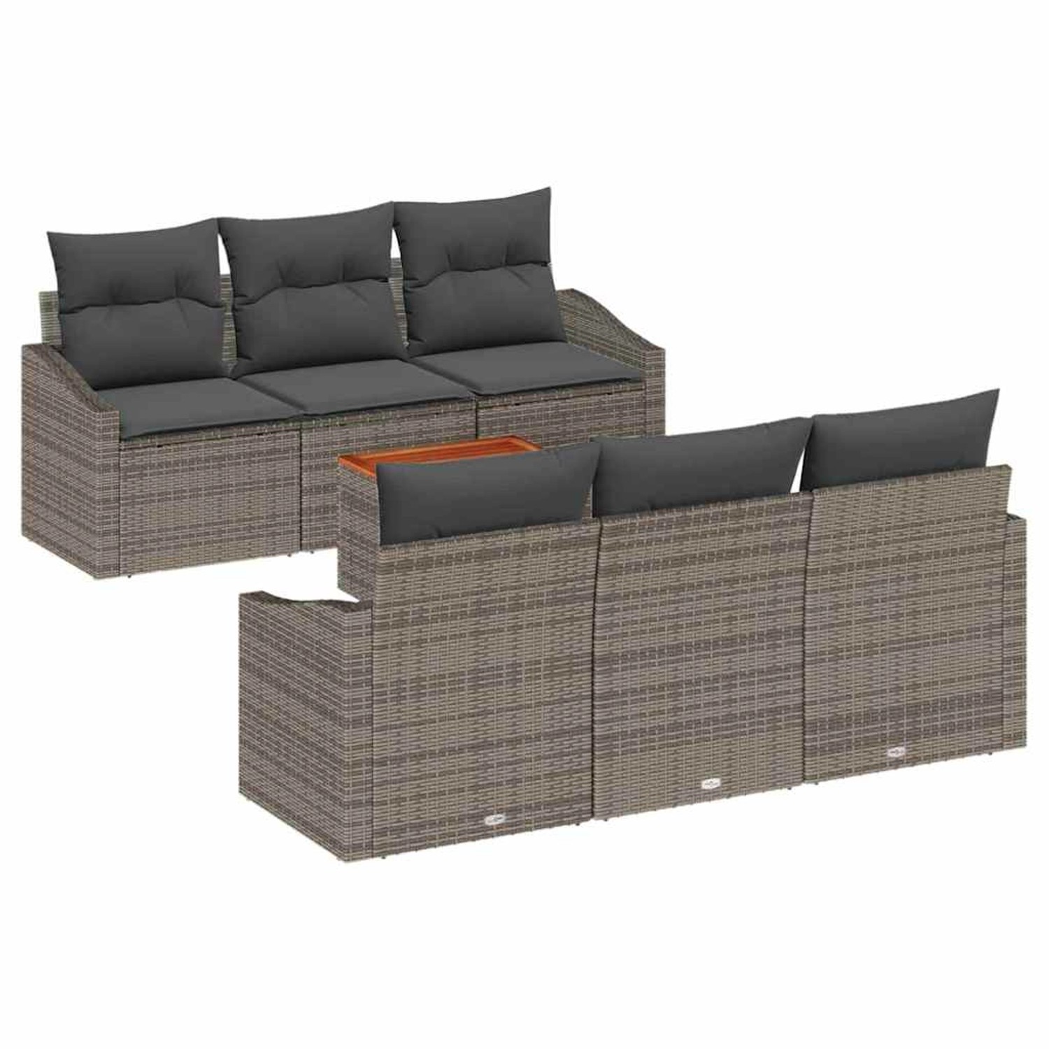 vidaXL Garten-Sofa-Set 7-Tlg Grau 3356445 günstig online kaufen
