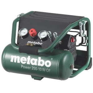 Metabo Kompressor Power 250-10 W OF: Mobiler, ölfreier Kolbenkompressor für Baustellen und Innenausbau.