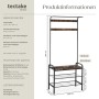 Tectake Garderobenständer Wichita im Industrial Style aus Holz und Stahl, 184cm hoch.