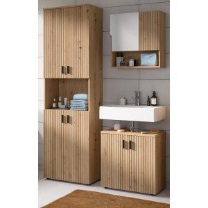 Inn.Furn Badmöbel Set in Eiche 3-teilig 135 cm Livia