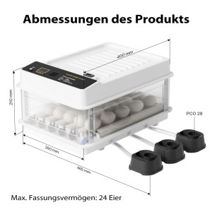 Fudajo Vollautomatischer Flächenbrüter 24 Eier Brutmaschine Hühner Inkubator