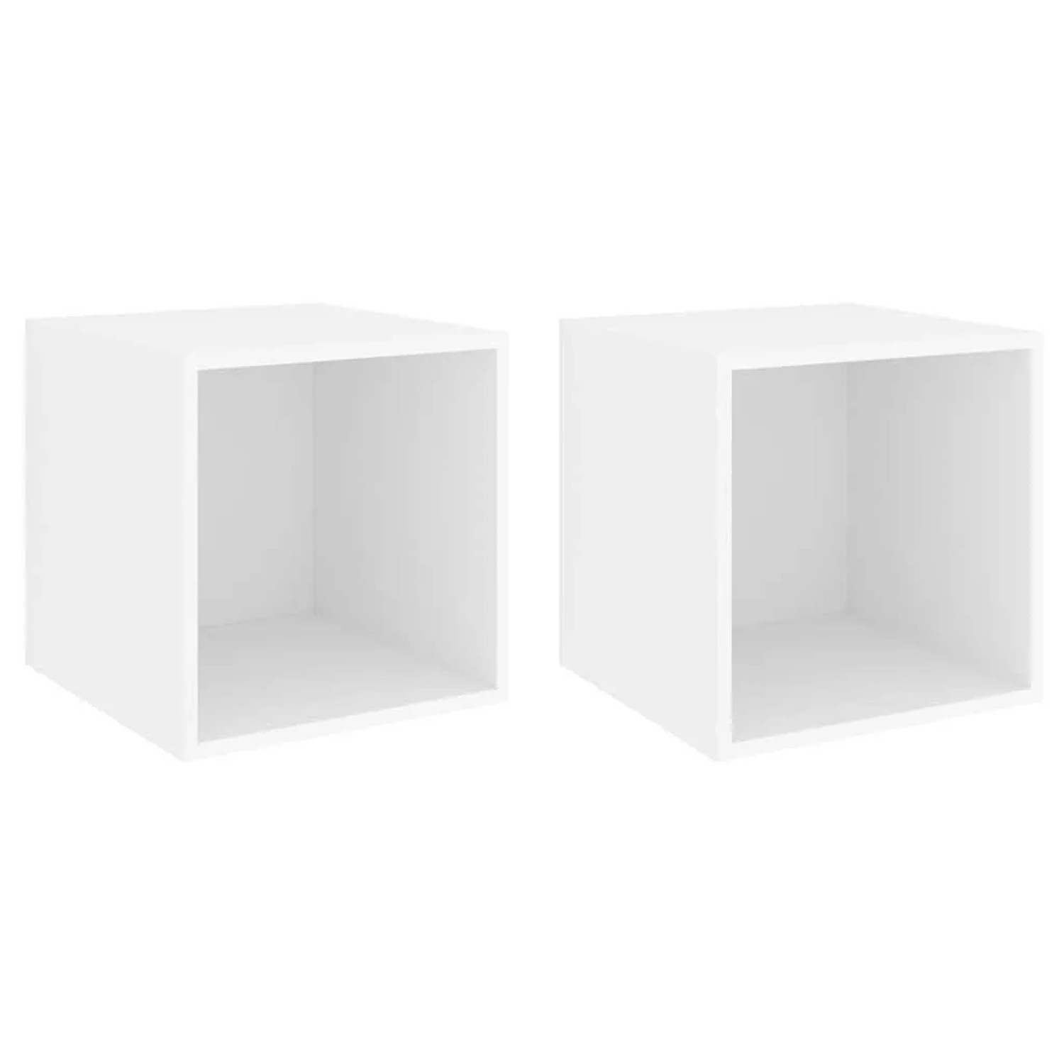 vidaXL Wandschränke 2 Stk. Weiß 37x37x37 cm Holzwerkstoff 805445