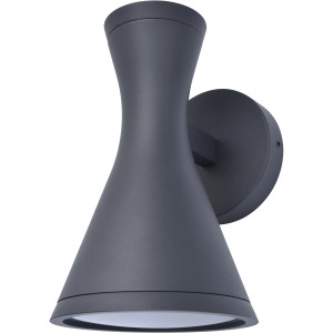 Schwarze Lutec Außenwandleuchte Brund, 2-flammig, für GU10 Leuchtmittel bis 15W. Moderne Kegelform.