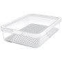 Weißer Rotho Kühlschrankorganizer Cauma 2,6 l mit Deckel und Abtropfeinsatz.