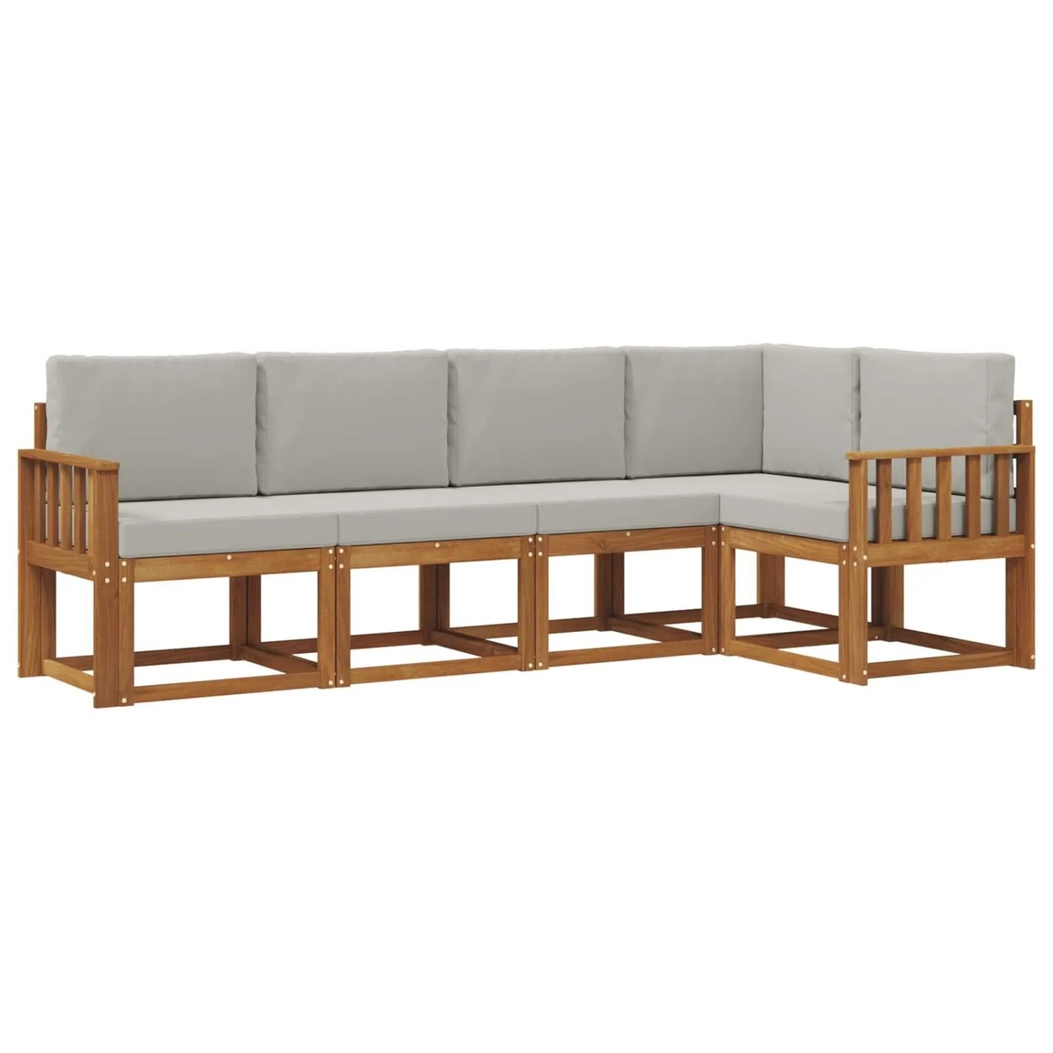 Thumbnail - vidaXL Sofa Set mit Kissen 5 Stk Natur und Hellgrau 3366389