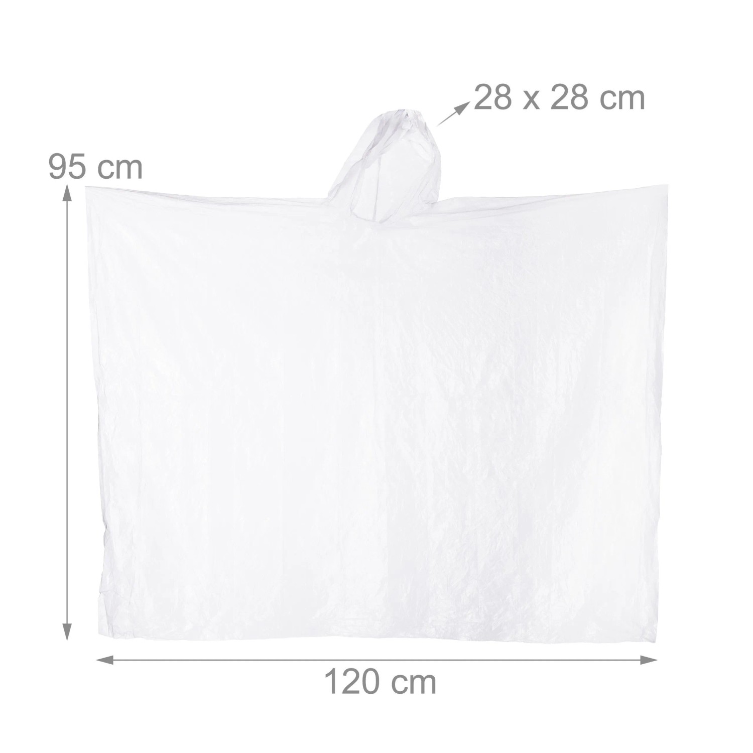Relaxdays Regenponcho PE Transparent Einweg 20er Set 95 cm x 120 cm 20 g_4