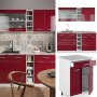 Vicco R-Line Singleküche, 160 cm, Bordeaux Hochglanz/Weiß, ohne Arbeitsplatte.