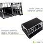 Juskys Alu Hundetransportbox L-X, leichte und stabile Box für mittelgroße Hunde, mit Gittertüren für gute Belüftung.