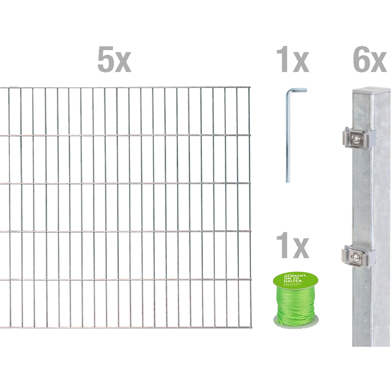 Zaun Gitterzaun Doppelstab shops Metallzaun 10m, 1,63m, verzinkt