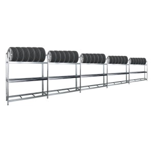 PROREGAL Mega Deal: 5 verzinkte Reifenregale XL (200x180x45cm) zur Lagerung von bis zu 105 Reifen.