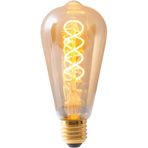 Näve LED-Leuchtmittel E27, 4W, extra warmweiß, 3er Set. Goldfarbene Vintage-Glühbirne mit sichtbarem Filament.