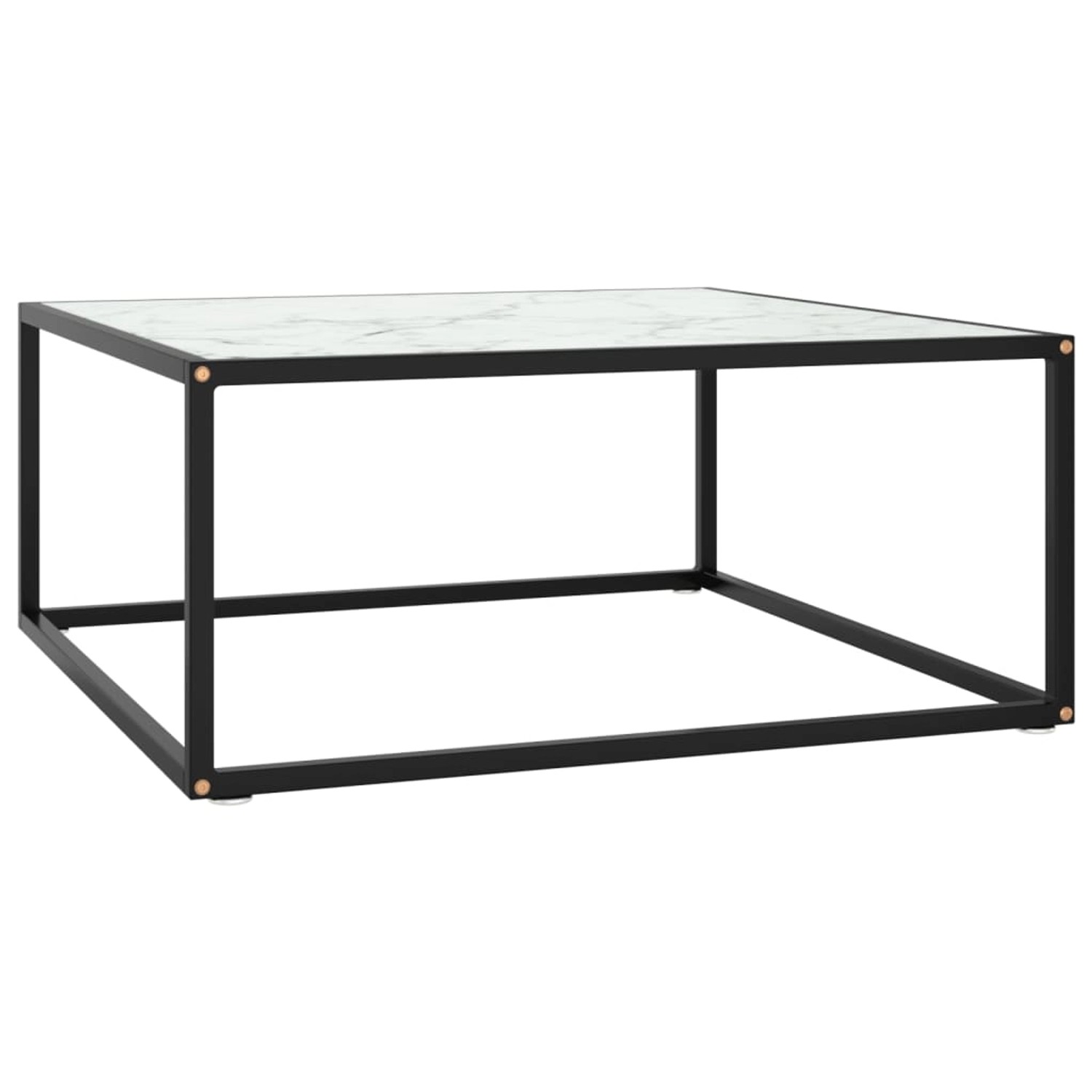 vidaXL Couchtisch Schwarz mit Weißem Glas in Marmor-Optik 80x80x35 cm 32287 günstig online kaufen