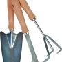 3-teiliges Gartenhandgeräte Set mit Pflanzkelle, Fugenkrätzer und Gartenkralle aus Stahl mit Holzgriffen.