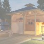 Bausatz Tresenwand aus Naturholz für Pavillon Gartenoase 651 Gr. 3.