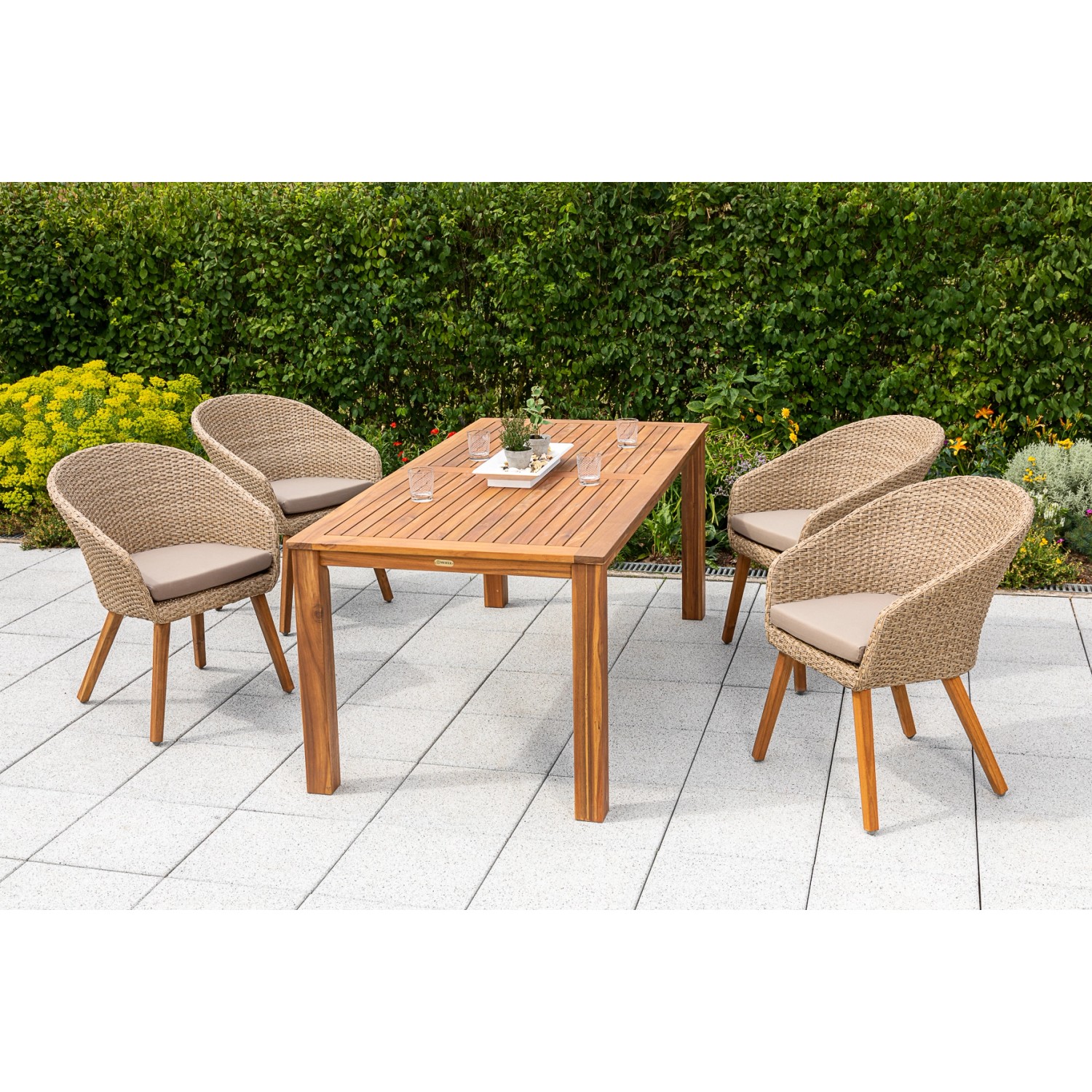 Thumbnail - Merxx Arrone Set 5-tlg. 4 Sessel Gartentisch 185 x 90 cm