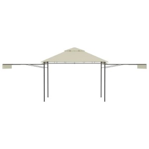 Cremefarbener vidaXL Pavillon 3x3m mit Doppeldach, ideal für Garten & Terrasse.