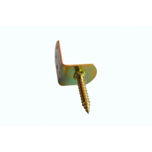 Gelb verzinkter Flechtzaunhalter 30x30 mm mit Schraube für Zaunbau.